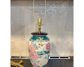 "Vintage Antike chinesische Famille Rose Porzellan 18 "Vase Lampe