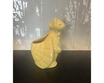 Vintage Brush McCoy Turtle Planter Pottery Yellow