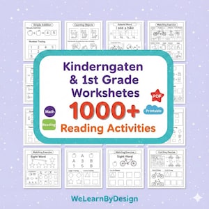 Kindergarten and 1st Grade Worksheets 1000+ Math and Reading Activities