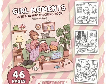 Gemütliches Mädchen-Momente Malbuch | 46 Entspannende Seiten (Digital PDF)