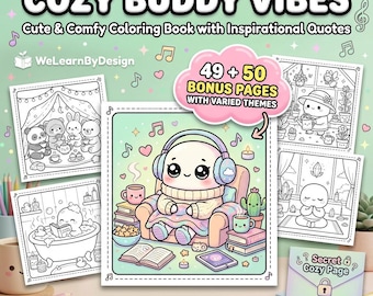 Cozy Buddy Malbuch | Kawaii Illustrationen (Digitaler Download)