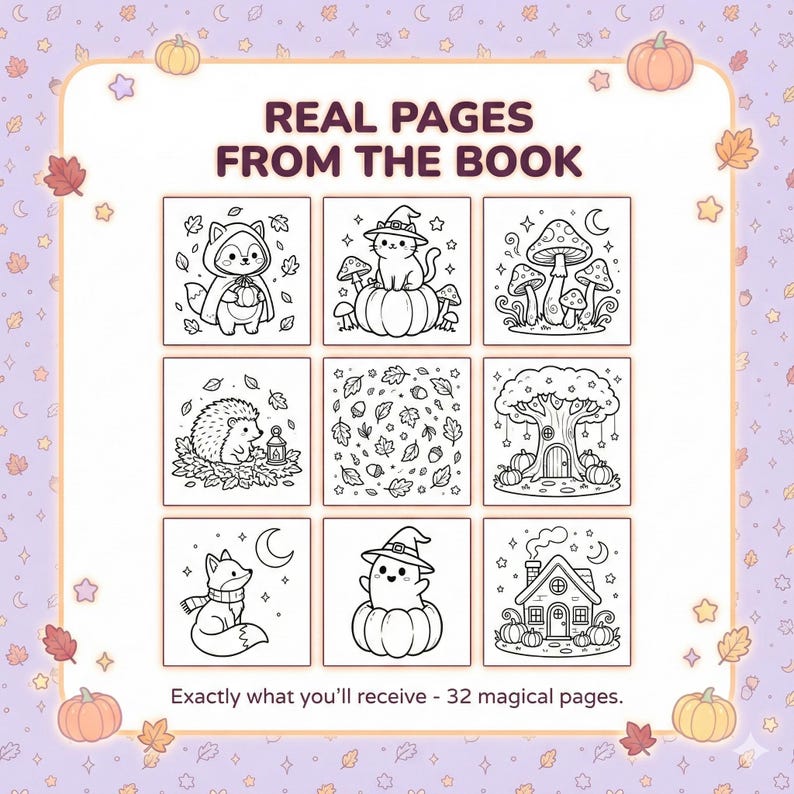 Fuzzy Magic Coloring Book, Cute and Cozy Digital Coloring Pages ...