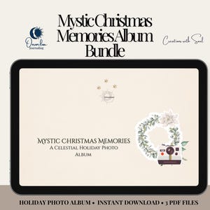 Christmas Photo Album PDF | Holiday Memory Book | Celestial Christmas Scrapbook Pages | Digital Family Keepsake