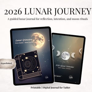 2026 Lunar Journey Bundle PDF | Moon Calendar, Lunar Planner & Ritual Journal | Printable Lunar Inserts