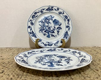 Vintage Blue Danube Dinner Plate: Blue Onion Design, Made in Japan