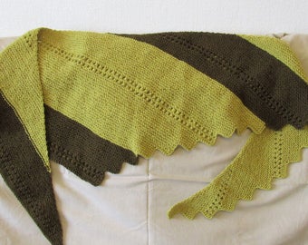 MAN shawl, khaki scarf, two color Triangular scarf