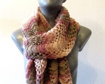 Pink Lace Mohair Shawl: Soft Knit Scarf, Garden Party Accessory