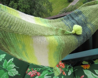 variegated shawl,Knitted Scarf, Bactus, Triangle soft knit wrap, unisex shawl