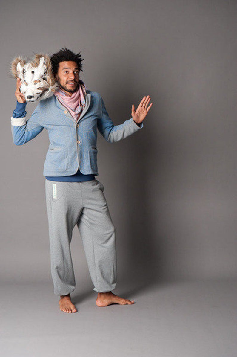Grey blazer-Blue magic Lace