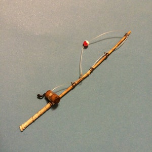 Miniature 6&quot; Fishing Pole Rod 1:12 Scale Dollhouse
