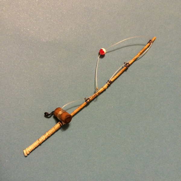 Miniature 6" Fishing Pole Rod 1:12 Scale Dollhouse