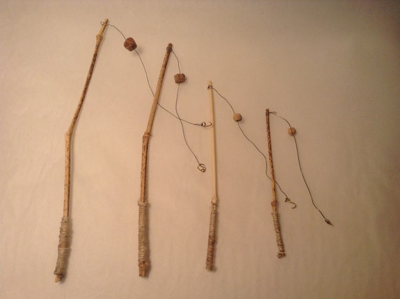 Mini Bamboo Fishing Pole Huck Finn Style Rod 3