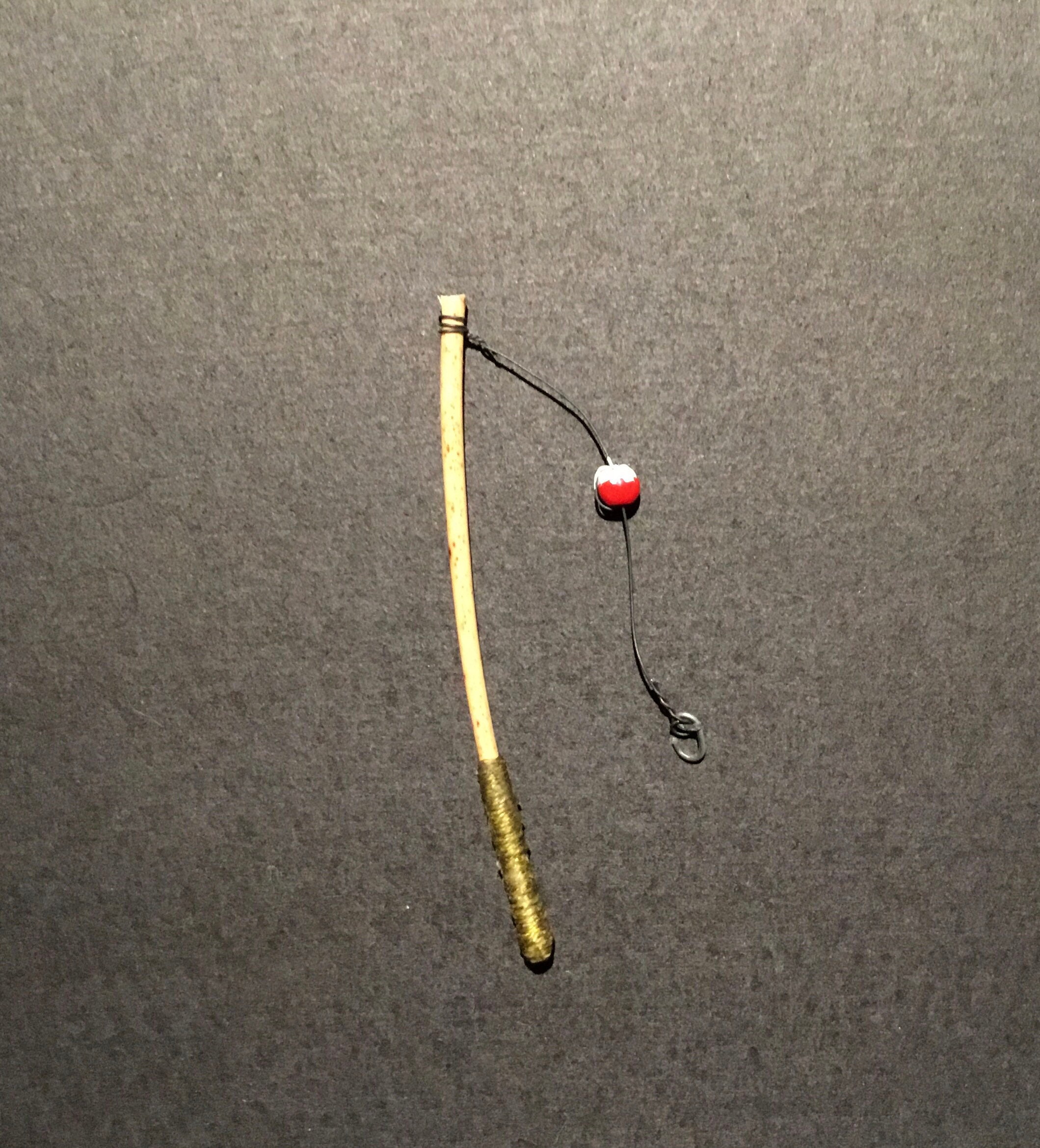 Smallest Miniature Huck Finn Bamboo Fishing Pole 1.5 2 