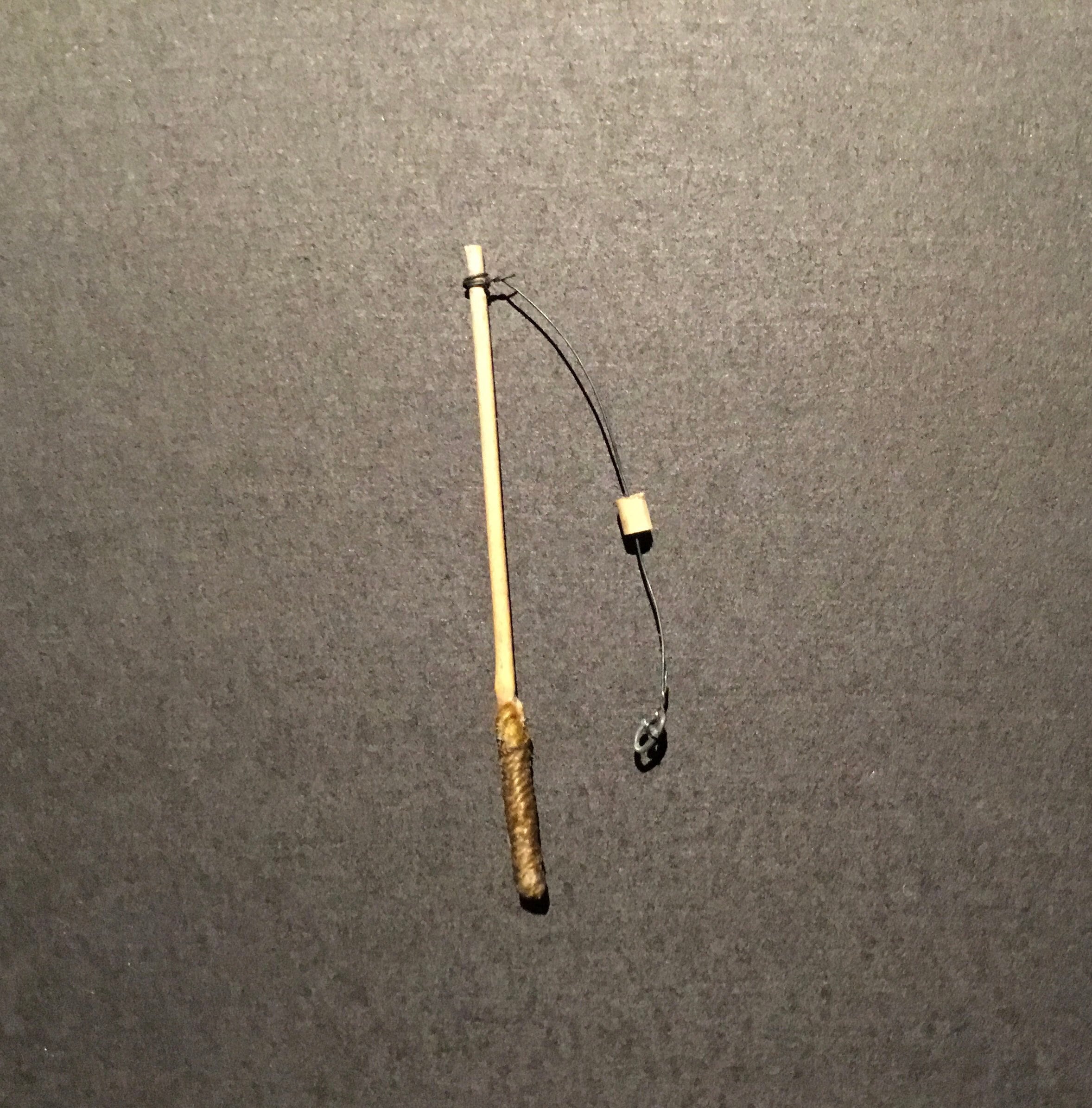 Smallest Miniature Huck Finn Bamboo Fishing Pole 1.5 2 