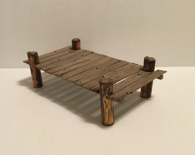 1:6 Scale Weathered Wood Dock for Action Figures RC Forklift 9.75” Long ...