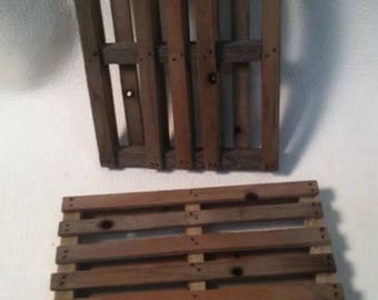 1:10 Scale Miniature Shipping Pallet 3&quot; x 4&quot; Dollhouse Diorama Pallet Trains RC Cars 1/12 Scale Handmade