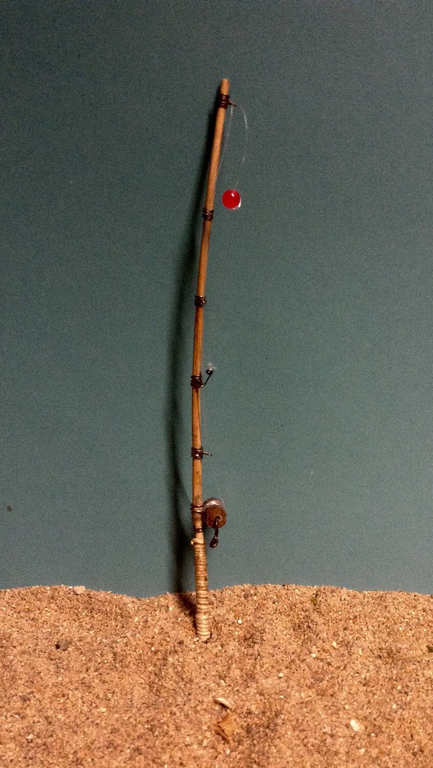 Miniature 6 Fishing Pole Rod 1:12 Scale Dollhouse 