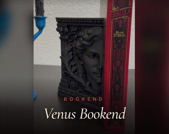 Venus Bookend Gothic Statue Decor | Greek Goddess Bust Book Holder | Classical Sculpture Shelf Organizer | Decorative Home Office Library