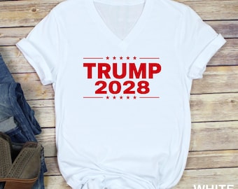 Trump 2028 Shirt, Patriotic Election T-Shirt, America First Graphic Tee, Republican Campaign Shirt, USA Political Gift, Unisex Patriotic Tee
