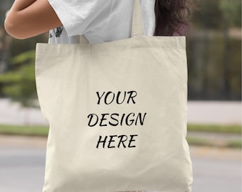 Customizable Canvas Tote Bag – Eco-Friendly Personalized Design, Minimalist Reusable Shopping Bag