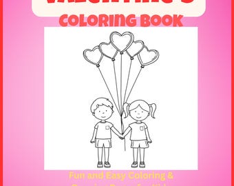 バレンタインデーの子供向けぬり絵 | ハート＆フレンズ（PDF）