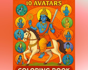 Vishnu 10 Avatars Coloring Book | Hindu Mythology Art (PDF)
