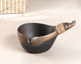 Japanese Ceramic Yuzamashi Tea Cooling Bowl - Wabi Sabi Gongfu Accessory