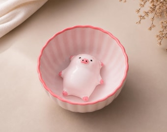 Tazza in ceramica a forma di maialino che fa bolle di sapone • Tazza da tè giapponese Kawaii