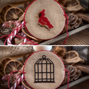 The Red Cardinal is Free by TheWitchyStitchyRabbit  PDF Cross Stitch Pattern
