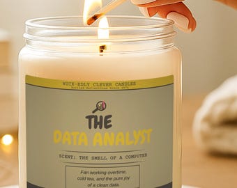 Vela de analista de datos, regalo para estadístico, científico de datos, regalo divertido de matemáticas, decoración para analistas, reflexiones embotelladas de 1974