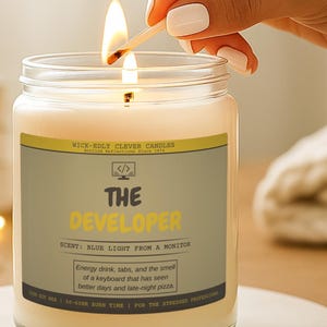 Funny Candle for Software Developer Programmer Gift Coding Computer Science Soy Wax Cotton Wick