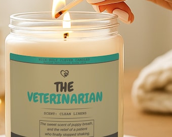 Vela de soja con mecha de algodón de veterinario, ideal como decoración de escritorio de oficina para jefes, compañeros de trabajo y regalos de amistad.