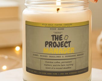 Vela divertida para escritorio de oficina, decoración con cera de soja perfumada para compañeros de trabajo, mejores amigos, amistad y ocupación, 9 oz