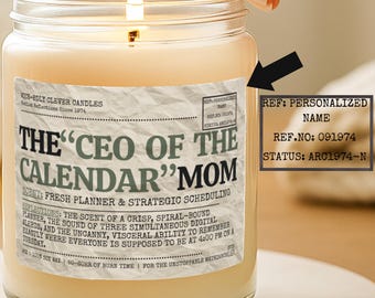 Regalo personalizado para mamá El CEO de Calendar Candle Regalos divertidos para el Día de la Madre para nuevas mamás Decoración del hogar Amistad Cumpleaños Velas de cera de soja