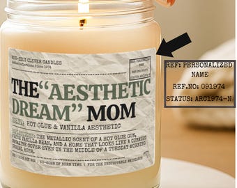 Vela de cera de soja personalizada y divertida para el Día de la Madre, ideal como regalo para el Día de la Madre, para el hogar, el escritorio y la oficina. Huele como el cumpleaños de mi madre.