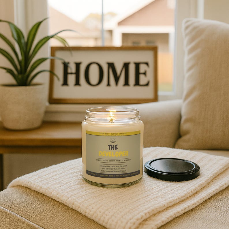 Lustige Kerze für Software Entwickler Programmierer Geschenk Coding Computer Science Soja Wachs Baumwolldocht Bild 5