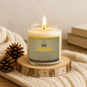 Lustige Kerze für Software Entwickler Programmierer Geschenk Coding Computer Science Soja Wachs Baumwolldocht Bild 9