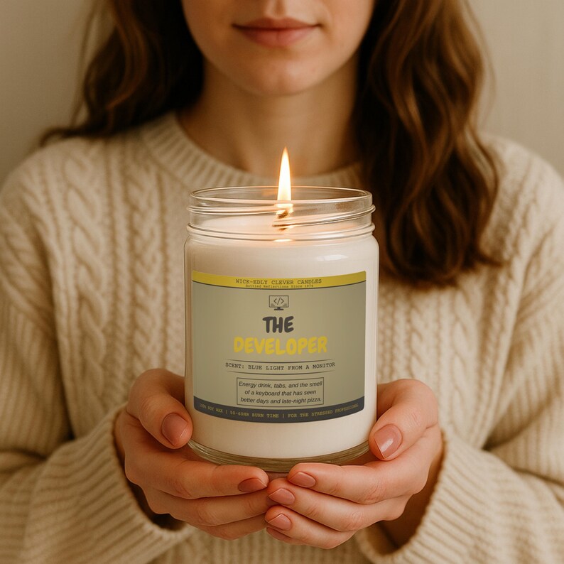 Lustige Kerze für Software Entwickler Programmierer Geschenk Coding Computer Science Soja Wachs Baumwolldocht Bild 14
