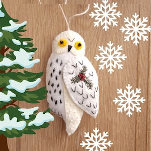Felt Bird Ornament Pattern PDF Ollie Owl Download Christmas