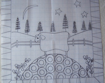 Primitive Rug Hooking Pattern-King of the Hill