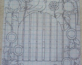 Primitive Rug hooking Pattern-Garden Gate