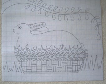 Bunny Honey Primitive Rug Hooking Pattern