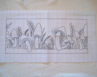Primitive Rug Hooking Pattern-Fungus Among Us