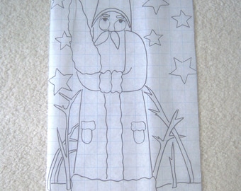 Primitive Rug Hooking Pattern-Father Christmas