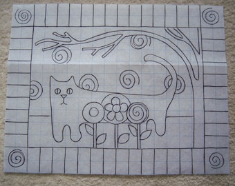 Flora the Feline -Rug Hooking Pattern