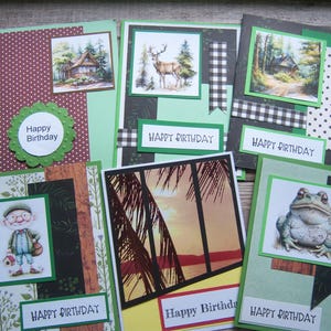 Handmade Greeting Cards For Men Group of Six