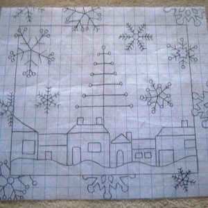 Snowtown-Primitive Rug Hooking Pattern