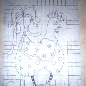 Primitive Rug Hooking Pattern-One Crazy Chick # 101