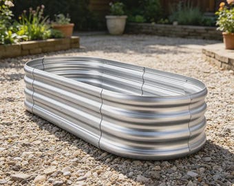 Kit de jardinera elevada galvanizada de 4x2x1 pies – Macetero metálico para exteriores para verduras y hierbas