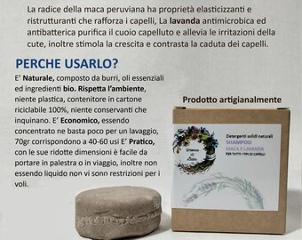 Shampoo solido maca e lavanda
